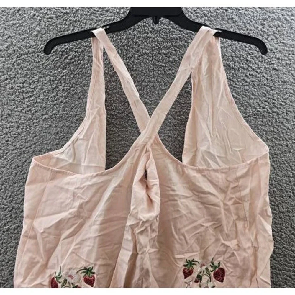 Macy's Flower Show Cross Back Strawberries Cotton Apron Unisex 59cm x 94cm Pink